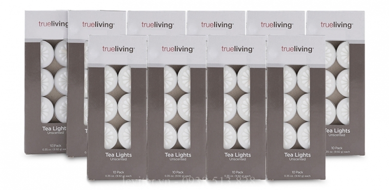 Bộ 10 hộp 100 nến tealight Trueliving FtraMart (Trắng)